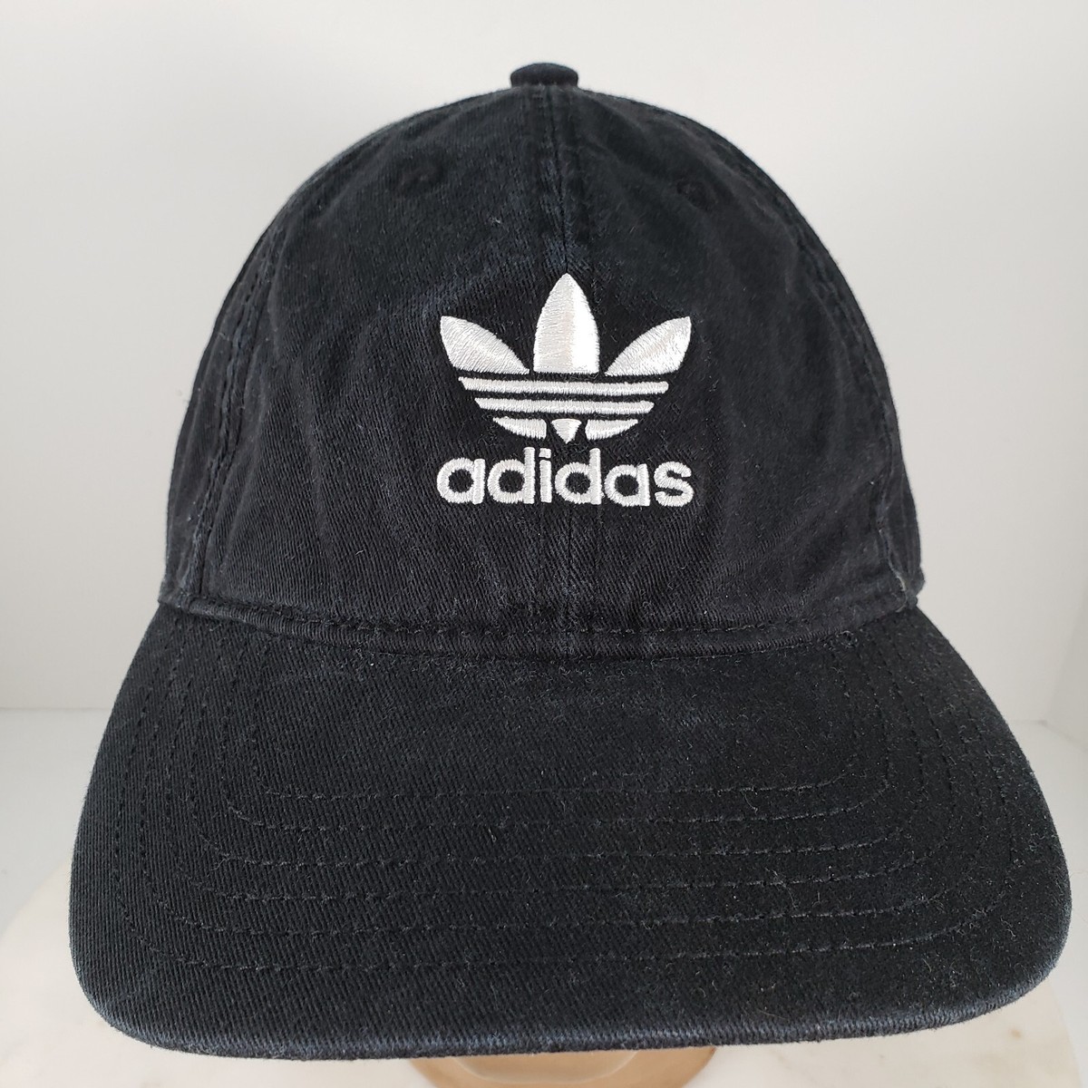 Adidas Hat Trefoil Logo Cap Black White Embroidered Cotton 