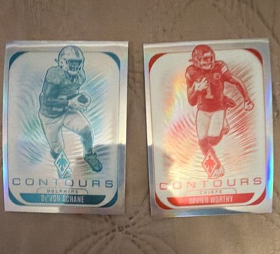 Panini Phoenix 2025 Contours Football Card Lot De'Von Achane Worthy
