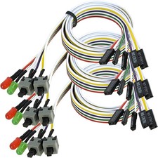 3 Pack Desktop Computer PC Case Power Supply On Off Reset Push Button Switch ATX
