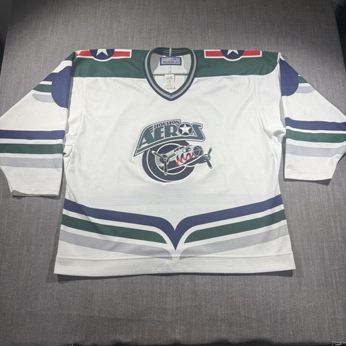 Houston Aeros Jersey Mens Large White AHL Hockey Bauer MADDEN 22 Throwback