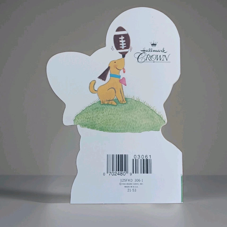 Tarjeta de felicitación del día del padre y envidia de Young Son de colección sin usar - fútbol troquelado Foto 3 de 4