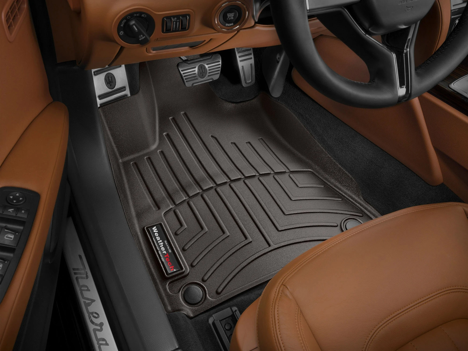WeatherTech FloorLiner for 2017-2023 Maserati Quattroporte - 1st Row, Cocoa