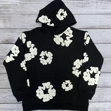 NEW Black White Denim Tears The Cotton Wreath Hoodie Size S-XL FREE SHIPPING