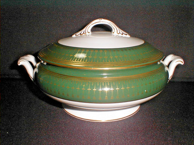 Spode Royal Windsor China grün Y8078 bedeckt Servierterrine Schale 1. Qualität
