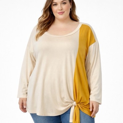 Moa Moa Women s Comfort Top Front Knot Long Sleeve Size 3X New With Tags NWT