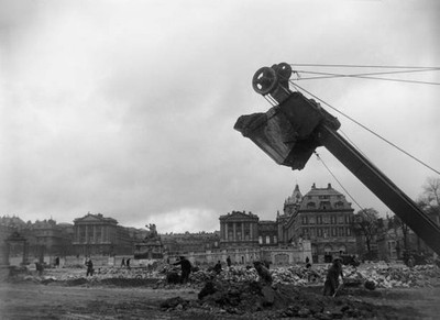 Restoration Place d'Armes front Palace Versailles March 12 1937 Old Photo