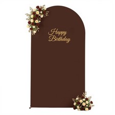 Brown Arch Backdrop Cover 6.6FT Wedding Party Arch Covers Stretchy Backdrop B...