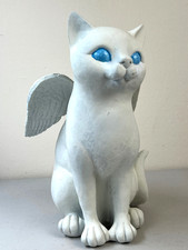 Vintage Hand Painted Ceramic White Blue Eyes ...