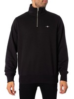 Gant Herren Reg Shield Half Zip Sweatshirt Schwarz GrößE L EU