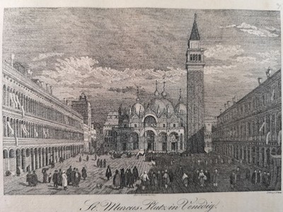 Lithographie von 1832. St. Marcus Platz in Venedig. -: