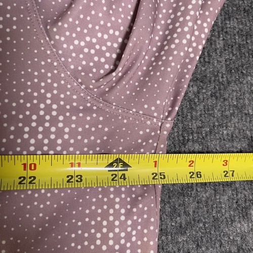 Coolibar Golf Polo Shirt Mens XL Mauve Geometric Erodym UPF50+ br Long Sleeve - Picture 12 of 14
