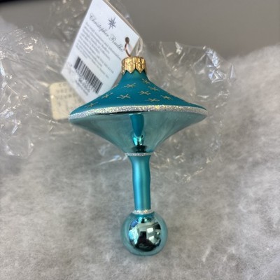 HTF Christopher Radko ELROY S TOY Blue  Spin Top Ornament