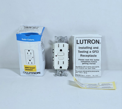 Lutron 15A GFCI Tamper Resistant Receptacle - SCR-15-GFTR-BI - Biscuit 