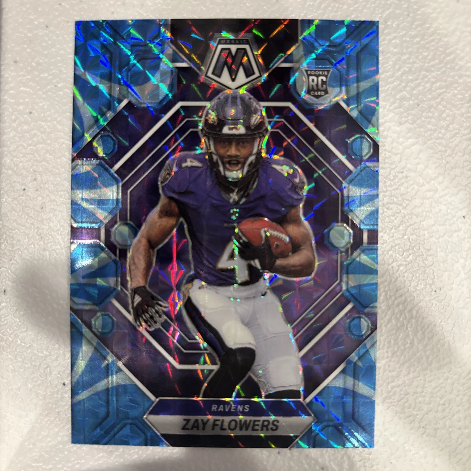 2023 Panini Mosaic #380 Zay Flowers Reactive Blue RC