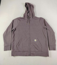 Carhartt Hoodie Sweatshirt Womens XL 16-18 Purple Full Zip Fleece Relaxed Fit