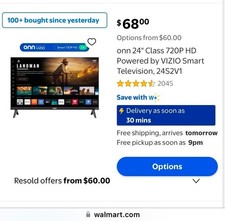 ONN Roku 24 inch 720p HD LED Smart TV
