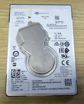 Genuine Seagate Mobile HDD 1TB ST1000LM035 P/N: 1RK172-542 F/W: 1002 TK ZDEJ