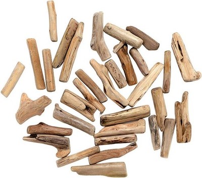 20Pcs Natural Driftwood Pieces - Mixed-Size Beach Decor for DIY Crafts | Rust...