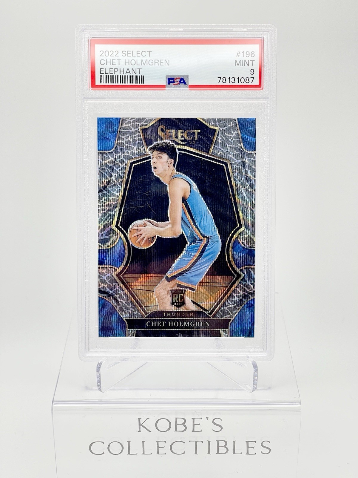 2022 Select Elephant Prizm Case Hit SSP Premier Level Chet Holmgren (RC) PSA 9