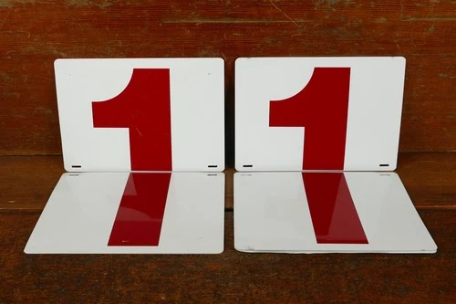 Vintage 1950's 60's Gas Service Station Metal Sign Price Flip Numbers 1 & 2