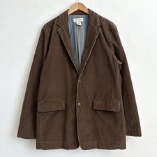 J Crew VTG Blazer Jacket Men M Sport Coat Corduroy Lined Single Breasted Brown