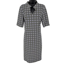 Talbots Geometric Stretch Sheath Dress Office Professional Career Preppy Medium