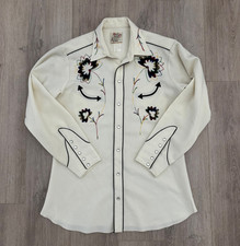 vintage 70s H Bar C Califnornia Ranchwear Embroidered Western Shirt El Dorado M