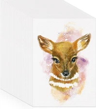 120 Sheets Watercolor Paper Bulk, 140 lb/300 GSM Cold Press Paper White Water Co