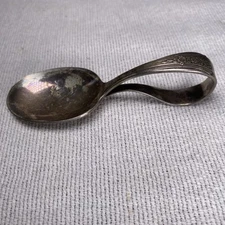 Vintage Oneida Community Curved Handle Silver Plated Baby Spoon