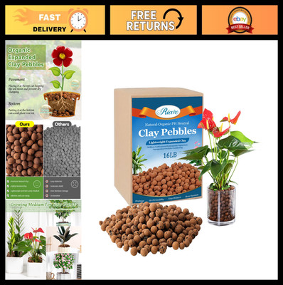 16 LBS Organic Expanded Clay Pebbles 4mm-16mm Hydroponic Leca Balls for Indoor P