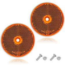 Reflektoren Anhänger 60 mm rund orange 2 Stück E9  PKW Traktor