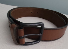 Wide Brown Genuine Leather Belt - Made in India - Size 38