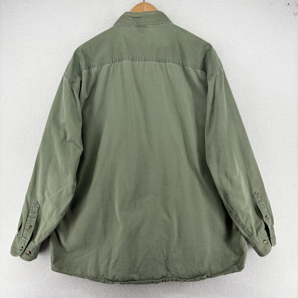 WYOMING Shirt Mens XL Elk Hunting Twill Utility Button Down Cotton Green - Image 4 of 4