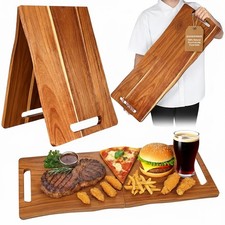 33x12 Inch Extra Large Foldable Acacia Wood Charcuterie Board Serving Tray