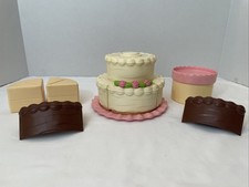 Vintage 1987 Fisher Price Fun With Food Create A Cake Wedding Cake - Incomplete