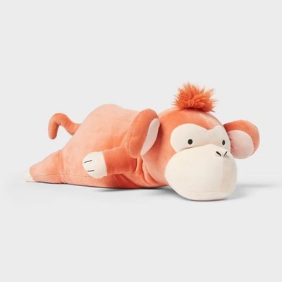 Monkey Weighted Plush Kids' Throw Pillow Orange