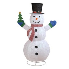 5.7FT Lighted Snowman Holding Small Tree Christmas Yard Decorations