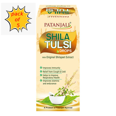 5x Patanjali Tulsi Drops 30ml immune defence cough cold respiratory lung health