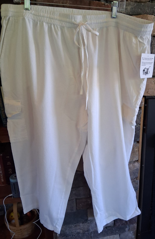 Collections Etc Women's Cotton Knit Cropped Capri Pants with Elastic Waist XXL