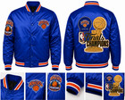 NY Knicks Finals Champions 2026 Blue Satin Bomber Varsity Jacket  Embroidered