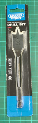 Neu Draper Expert 17433 22 mm Schlag Flach Holz Kohlenstoffstahl Bohrer/Bohrer