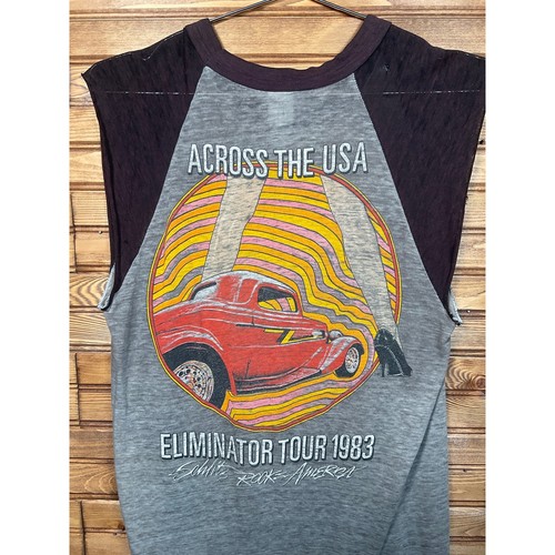 Camisa De Colección 1983 ZZ Top Eliminator Tour Distressed Corte Raglán Años 80 Rock M - Imagen 6 de 9