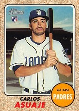 Carlos Asuaje 2017 Topps Heritage 520 San Diego Padres Rookie Baseball Card