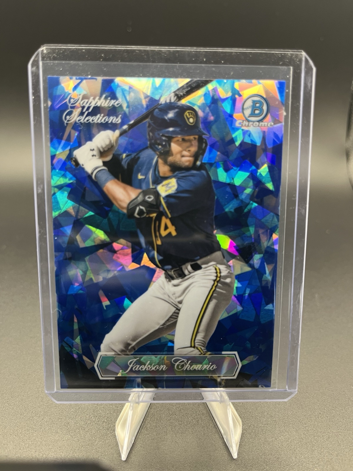 2023 Bowman Chrome Jackson Chourio Sapphire Selections #BSS3 Brewers CASE HIT
