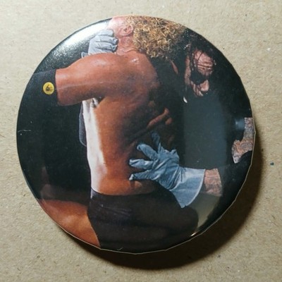 Handmade WWF/WWE/WCW/AEW The Undertaker vs Hulk Hogan Button Pin/Badge