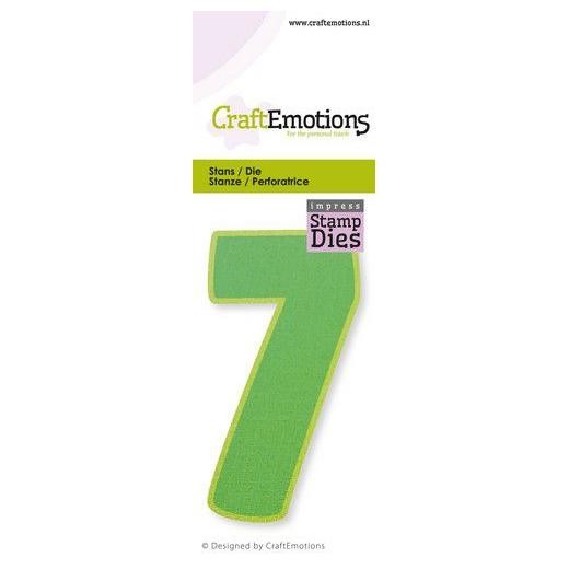 CraftEmotions Impress Stamp Cutting Die - 80mm Party Number 7