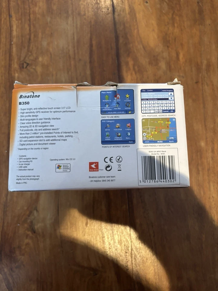 Free postage!! Binatone Sat Nat GPS System Model B350 Read Description - Image 2 of 4