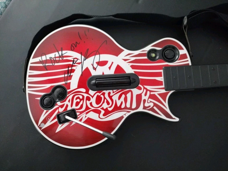 Guitar Hero Xbox 360 Inalámbrico Gibson Les Paul Aerosmith Joe Perry ¡Autógrafo! Foto 3 de 4