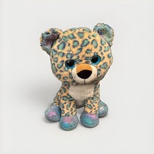 Kelly Toy Cheetah Blue Sparkle Eyes and Feet Plush Stuffed Animal Toys 15"