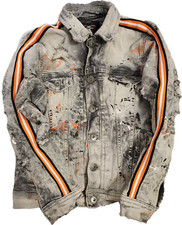 Jordan Craig Legacy Edition Kids Distressed Paint Splattered Denim Jacket Size 8